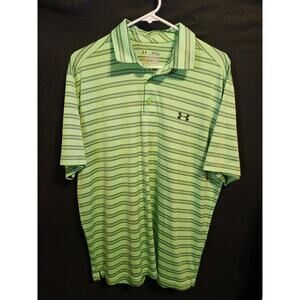 Under Armour Mens XL Heat Gear Loose Polo Striped A25
